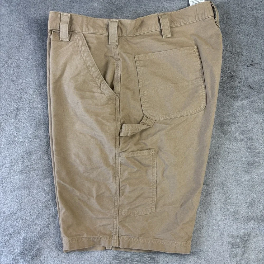 Carhartt Shorts Mens 42 Brown Y2K Canvas Carpenter Cargo Utility Workwear B147‎